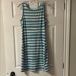 Columbia Striped Teal and White Mini Dress